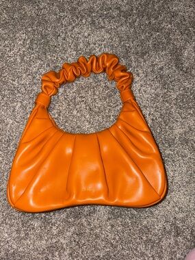 JW PEI Orange Ruched Handle Shoulder Bag